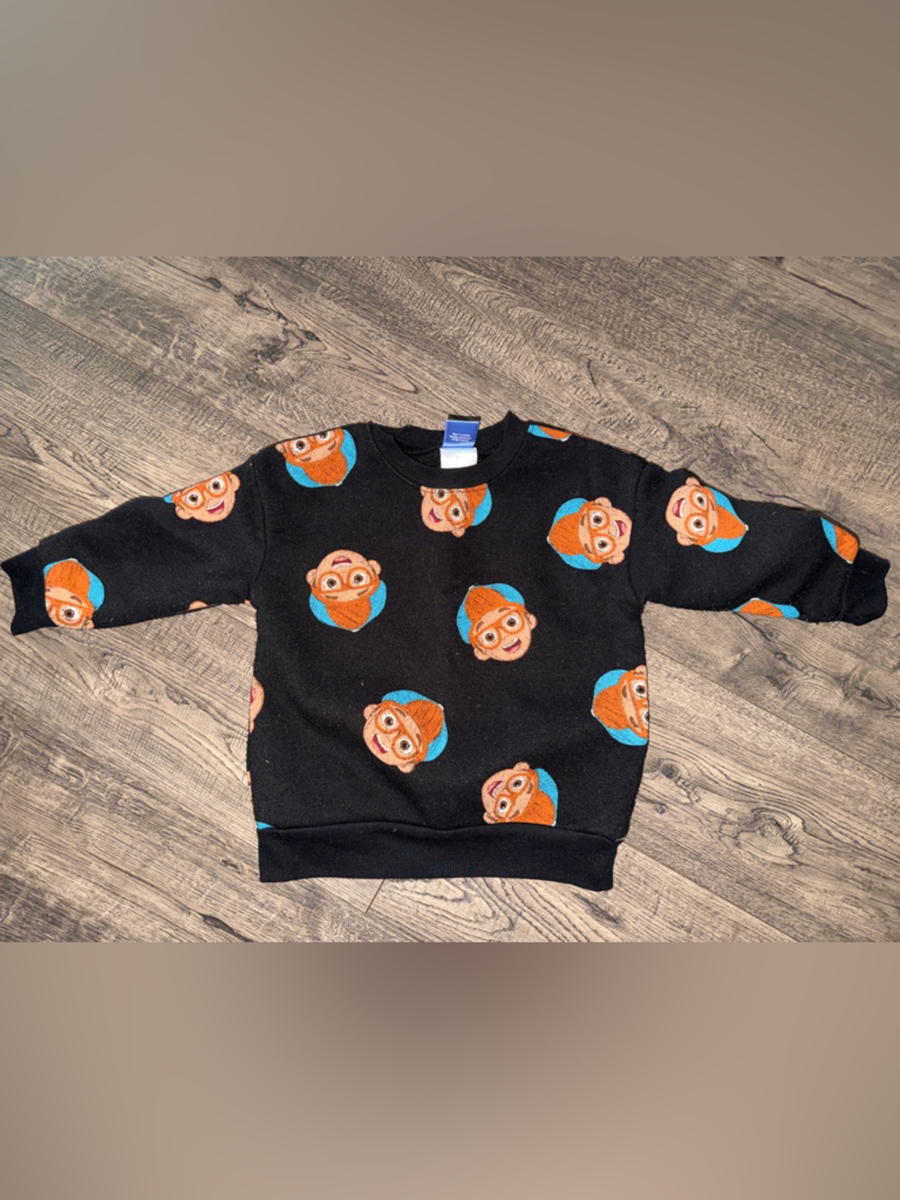 Target Black Sweatshirt with Orange and Blue Blippi Faces